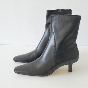 Zara Soft Leather square toe boots US 8